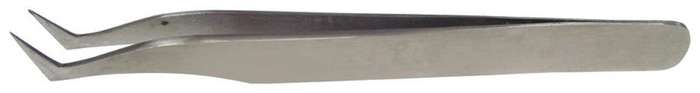 Duratool (1PK-110T-F) Tweezer, Sharp Hooked, Precision, Stainless Steel