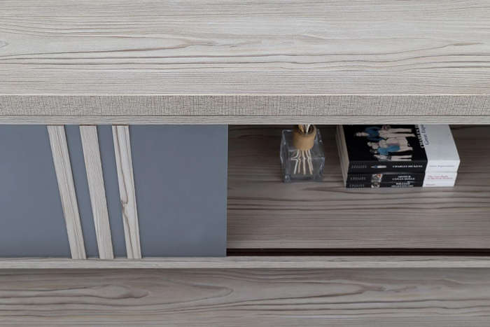 Plasma/Smart TV Stands - Sliding Doors and Shelves - Oak / Grey Colours