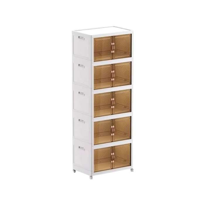 5-Layer Multi-Functional Stackable Cabinet Storage Box With Wheels