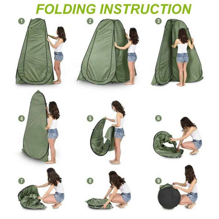 Pop-Up Camping Shower Tent With Solar Shower Bag