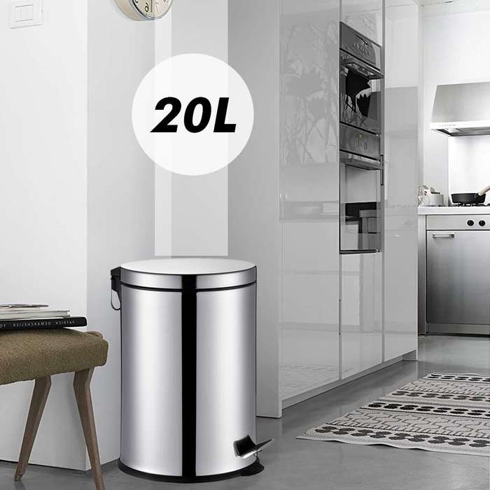 Stainless Steel Waste Paper Pedal Bin - 20Ltr