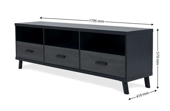 Plasma Smart TV Stands with Three Doors and Shelves-Napa or Grey