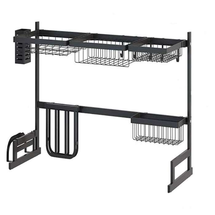 2 tier Stainless Steel Over the Sink Dish Rack - 85cm