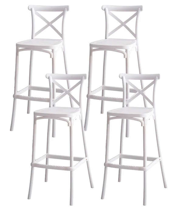 Classic Criss Cross Back Bar Stool-Black Or White-2 Pack