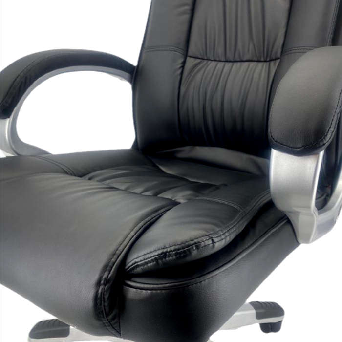 Medium-Back Executive PU Leather Adjustable Height Office Chair 518L-Black or White