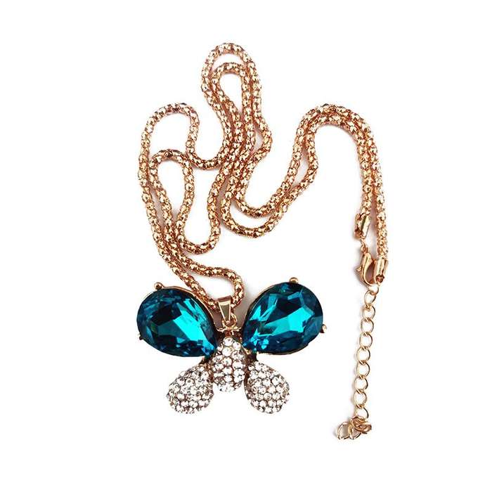 Butterfly Pendant Necklace For Women - Brown