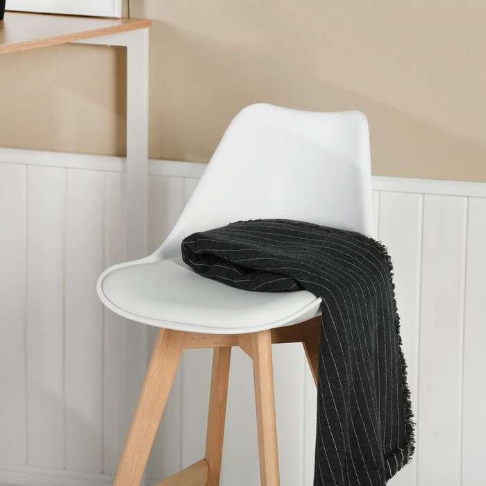 Modern and Stylish Padded Bar Stool - White