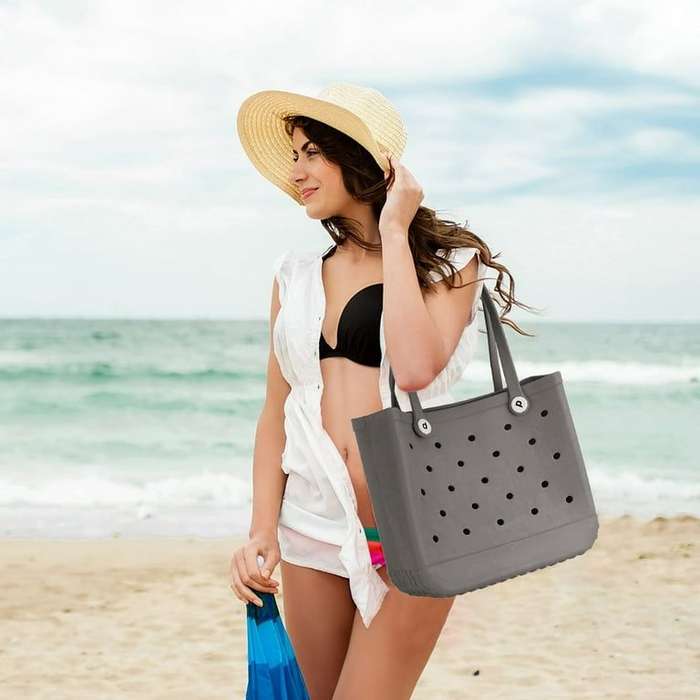 Large Tote Beach Handbag Bag  - Green