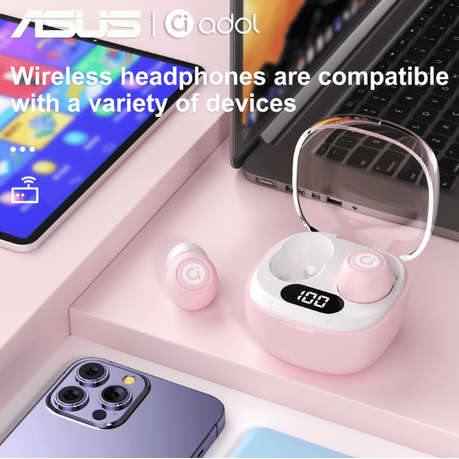 ASUS - AS101 - Semi-In-Ear Noise Cancelling Earbuds With Mic - Pink