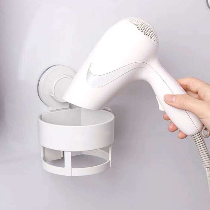 Multifunctional Hairdryer Cup Brush Holder With Vacuum Suction Cup