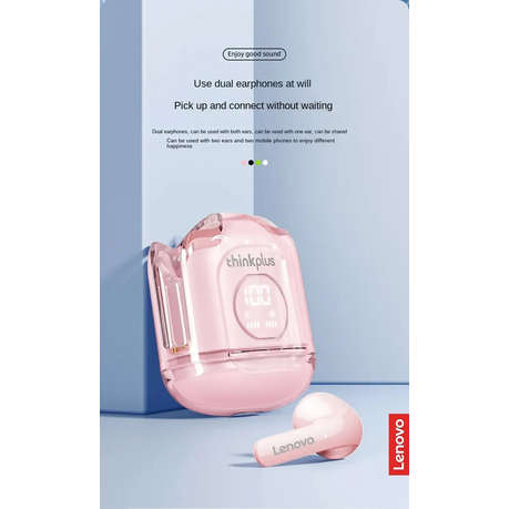 LENOVO -Thinkplus -XT65 - Waterproof HiFi TWS Earbuds - Pink