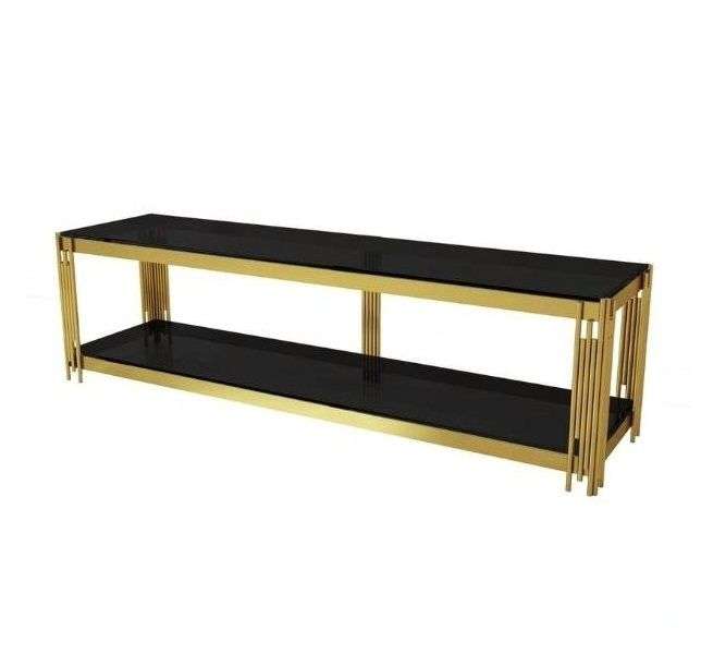 TV / Plasma Stands -Tempered Glass Top / Metal Frame - Gold, Black