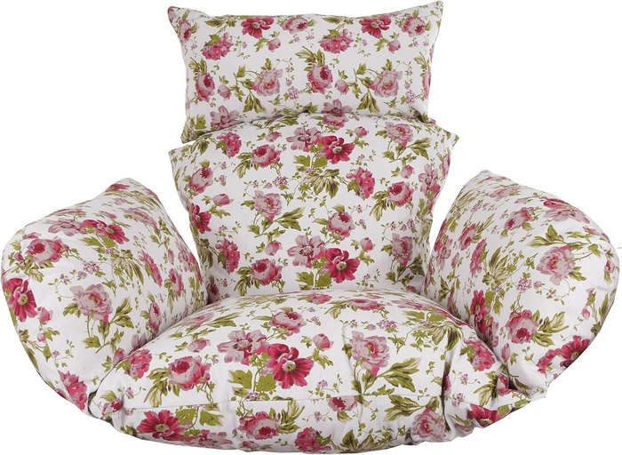 Hanging / Garden / Balcony Swing Chairs - Black / Floral White Colours