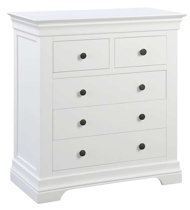 Rectangular stain resistant chest of drawers in Mahogany or white - White