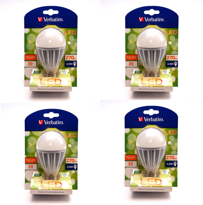 Verbatim (052126-204-Bx4) LED Warm White E27 270lm Light Bulbs