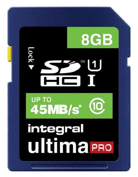 Integral (INSDH8G10-45) Flash Memory Card, SDHC Card, 8 GB
