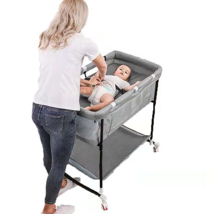 Baby Cradle Swing Crib (Grey)