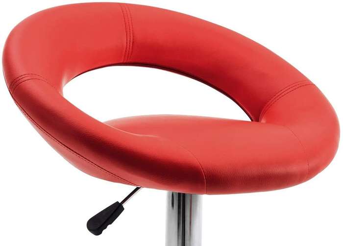 Leather Bar Chair Stools -Set of Two - Red