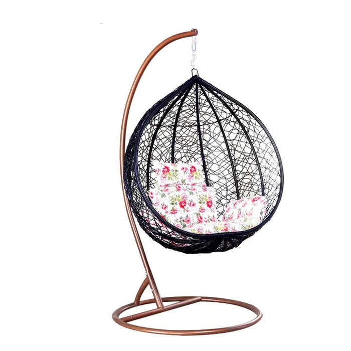 Hanging / Garden / Balcony Swing Chairs - Black / Floral White Colours