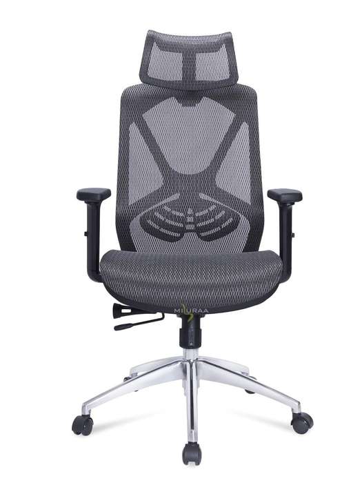 Office Chairs - Executive High Back Mesh Ergonomic - - Grey / White Colour