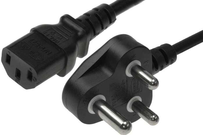 1.5 Meter PC or HDTV Power Cable 3-Pin SA Electrical Plug to Kettle Cord. Pc Monitor  and ups use