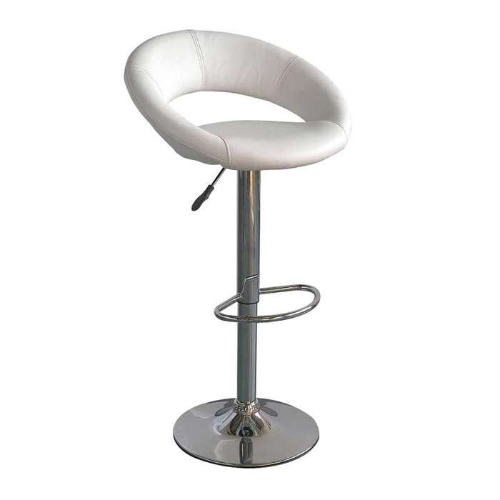 Touch Leather Bar Stool - White