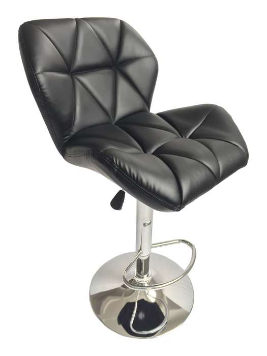 Set of 2 Adjustable Kitchen Bar Stools - Black