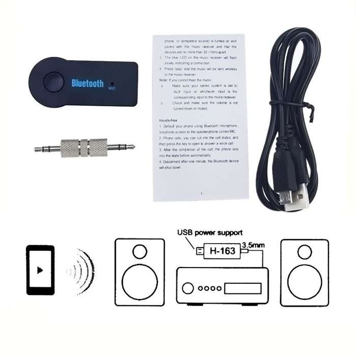 Rechargeable Car Bluetooth Hands Free Audio Receiver
