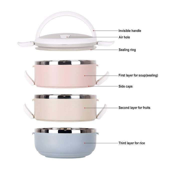 3 Layer Stainless Steel Lunch Box
