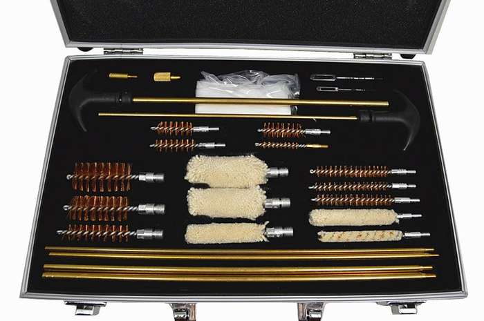 Rod Gun Cleaning Kit Aluminum Case Storage Multi Parts