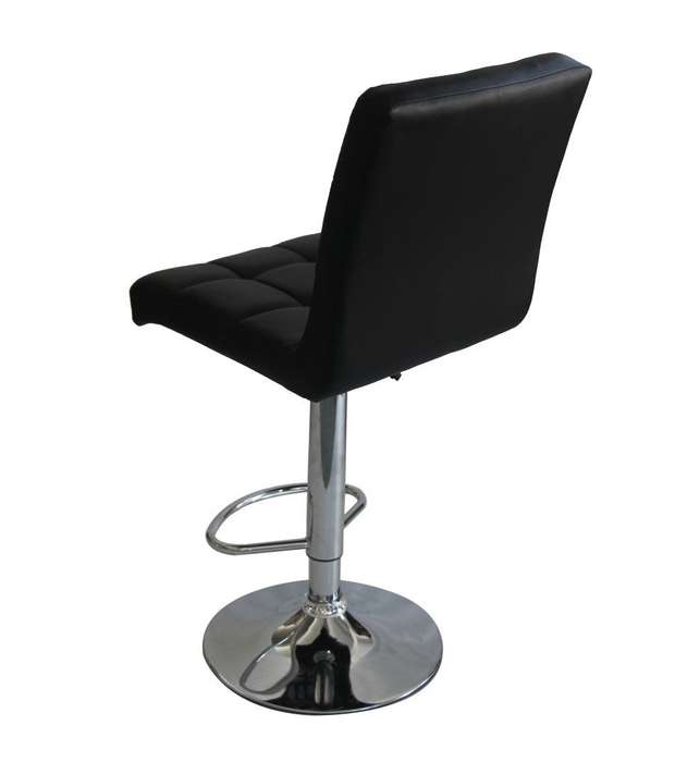 Faux Leather Swivel Kitchen Bar Stool Chair (Set of 2) - Black