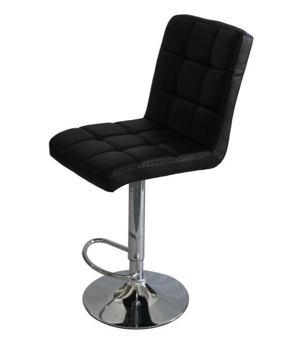 Faux Leather Swivel Kitchen Bar Stool Chair (Set of 2) - Black