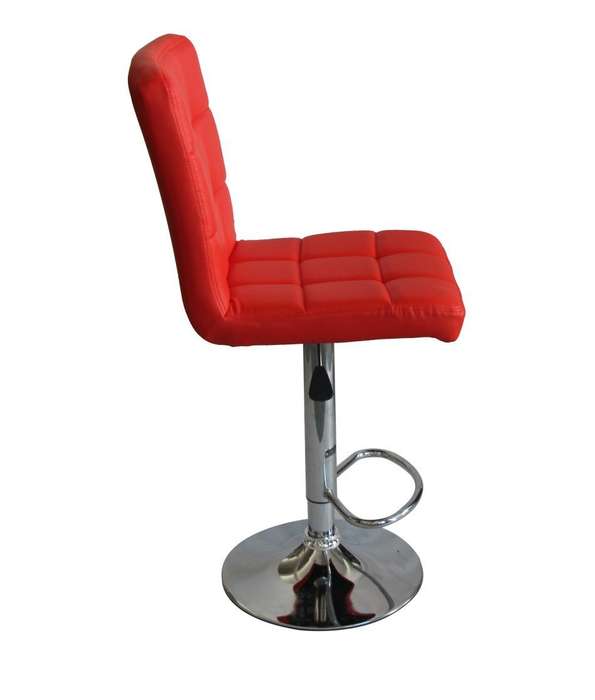Faux Leather Swivel Kitchen Bar Stool Chair (Set of 2) - Red