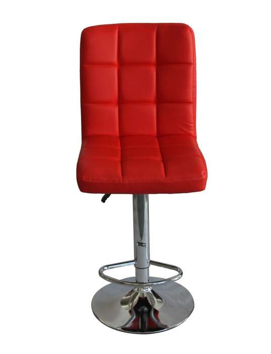 Faux Leather Swivel Kitchen Bar Stool Chair (Set of 2) - Red