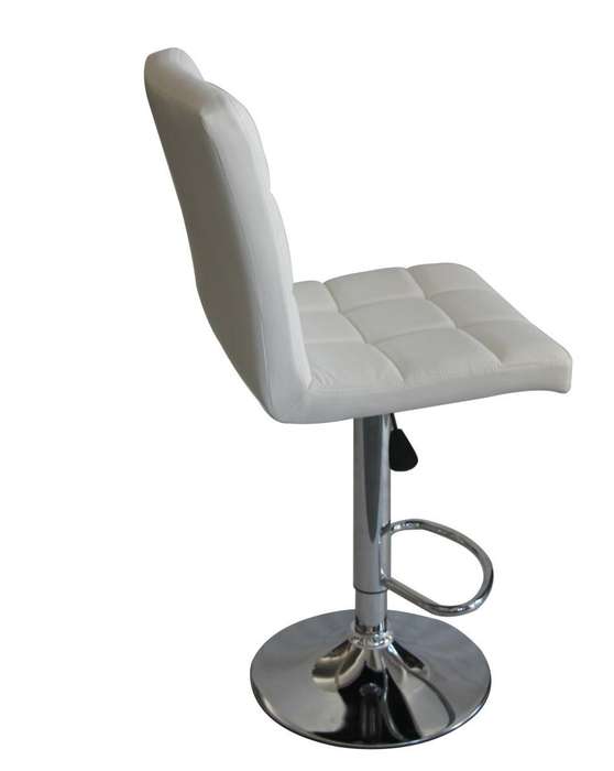 Faux Leather Swivel Kitchen Bar Stool Chair (Set of 2) - White