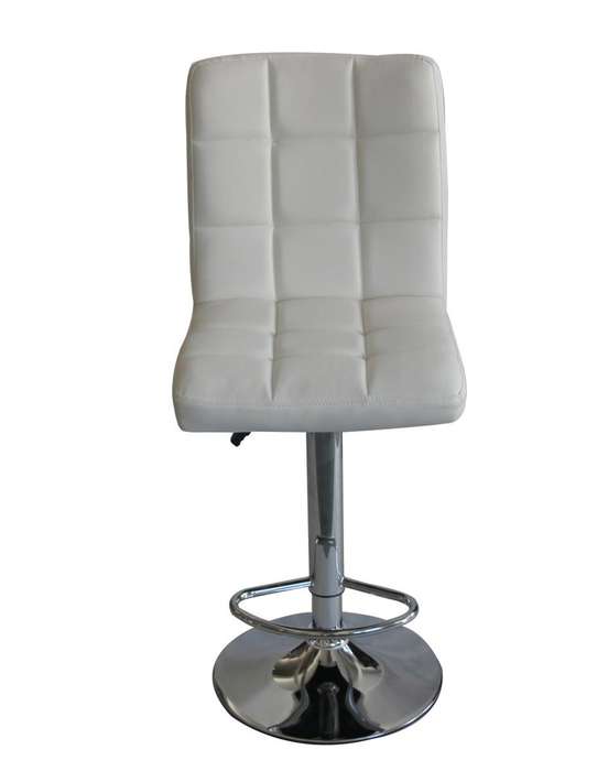 Faux Leather Swivel Kitchen Bar Stool Chair (Set of 2) - White