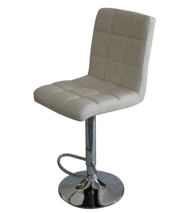 Faux Leather Swivel Kitchen Bar Stool Chair (Set of 2) - White