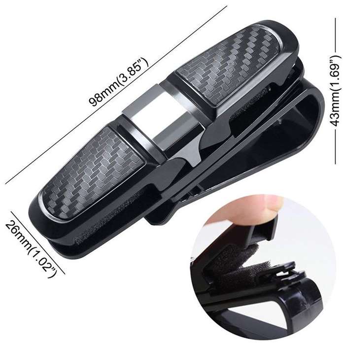 DHAO-Glasses Holders for Car Sun Visor Glasses Mount with Ticket Card Clip