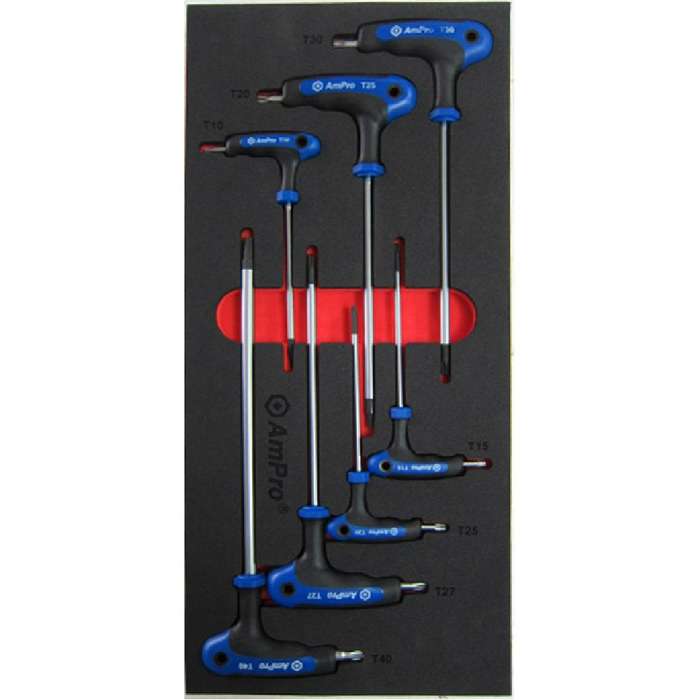 Ampro - 7Pc T-Handle Tamper-Proof Star & Wrench Set