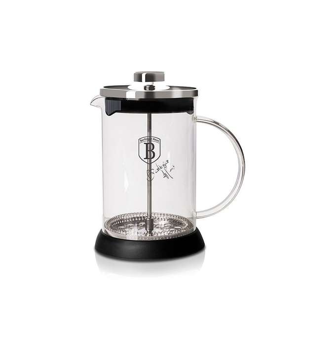 Berlinger Haus 600ml Coffee and Tea Plunger - Black Silver Collection (DISPLAY MODEL)