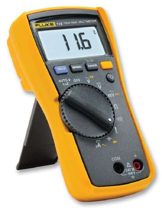 FLUKE 116 -HVAC Digital Multimeter, 110 Series, 6000 Count, True RMS,