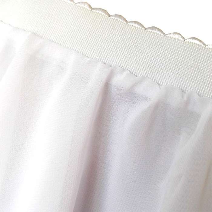 DHAO-Girls Ballet Dance Basic Pull on Chiffon Skate Skirt Dancewear White - S