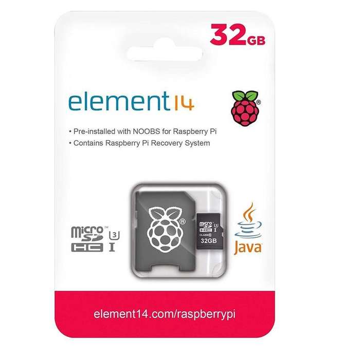 Raspberry Pi NOOBS MicroSD Card, MicroSDHC Card Class 10, 32 GB