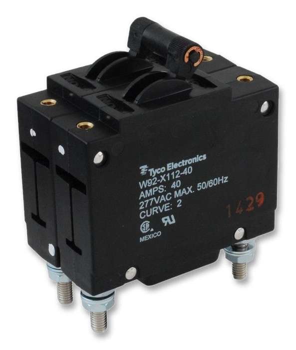 TE Connectivity, Hydromagnetic, Circuit Breaker, 2P, 277V, 40A