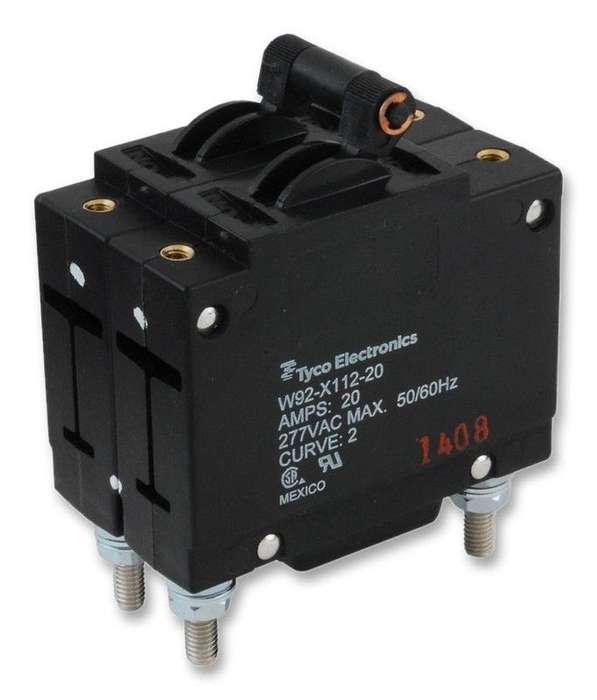 TE Connectivity, Hydromagnetic, Circuit Breaker, 2P, 277V, 20A