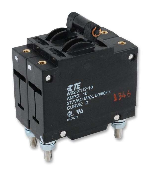 TE Connectivity, Circuit Breaker, Hydromagnetic, 2P, 277V, 10A