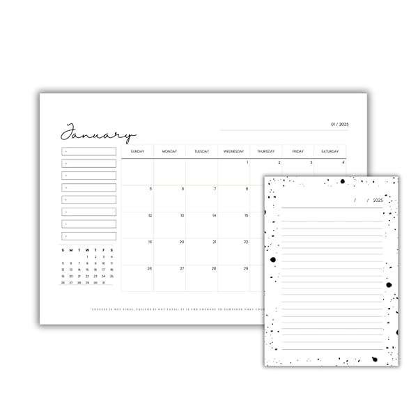 Desk Calendar 2025 Monthly Planner with To Do List and Notes A3 A5 Combo Dated Wire Bound Minimal...