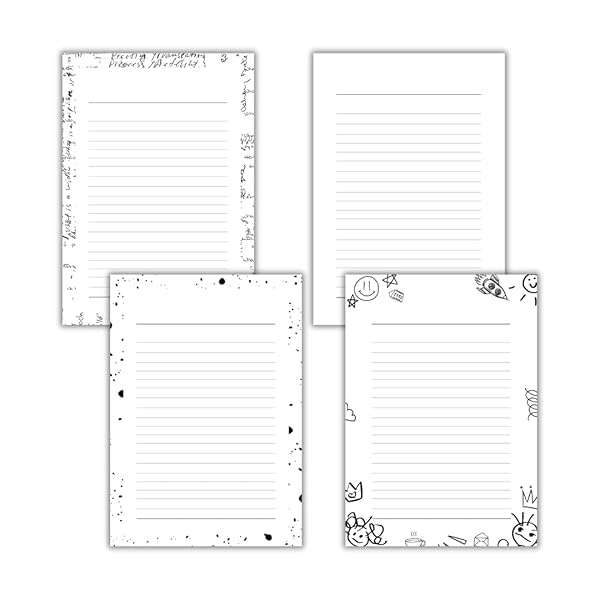 Narrow Ruled Lined Writing Note Pads 4 Pack Combo