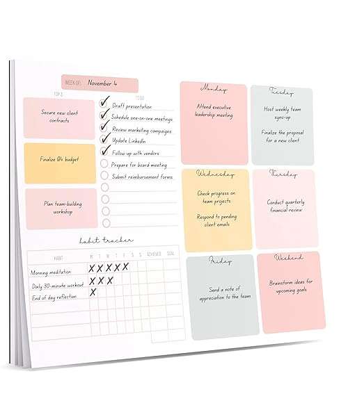 Weekly Planner Notepad Tear Off  52 Undated Weekly Sheets Daily To Do List Notepad, Habit Trac...