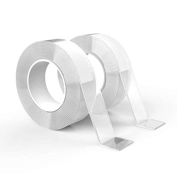 GRIFEMA 3 Meters, 2 Rolls Double Sided Tape Heavy Duty, Removable Reusable Double Sided Carpet Ta...